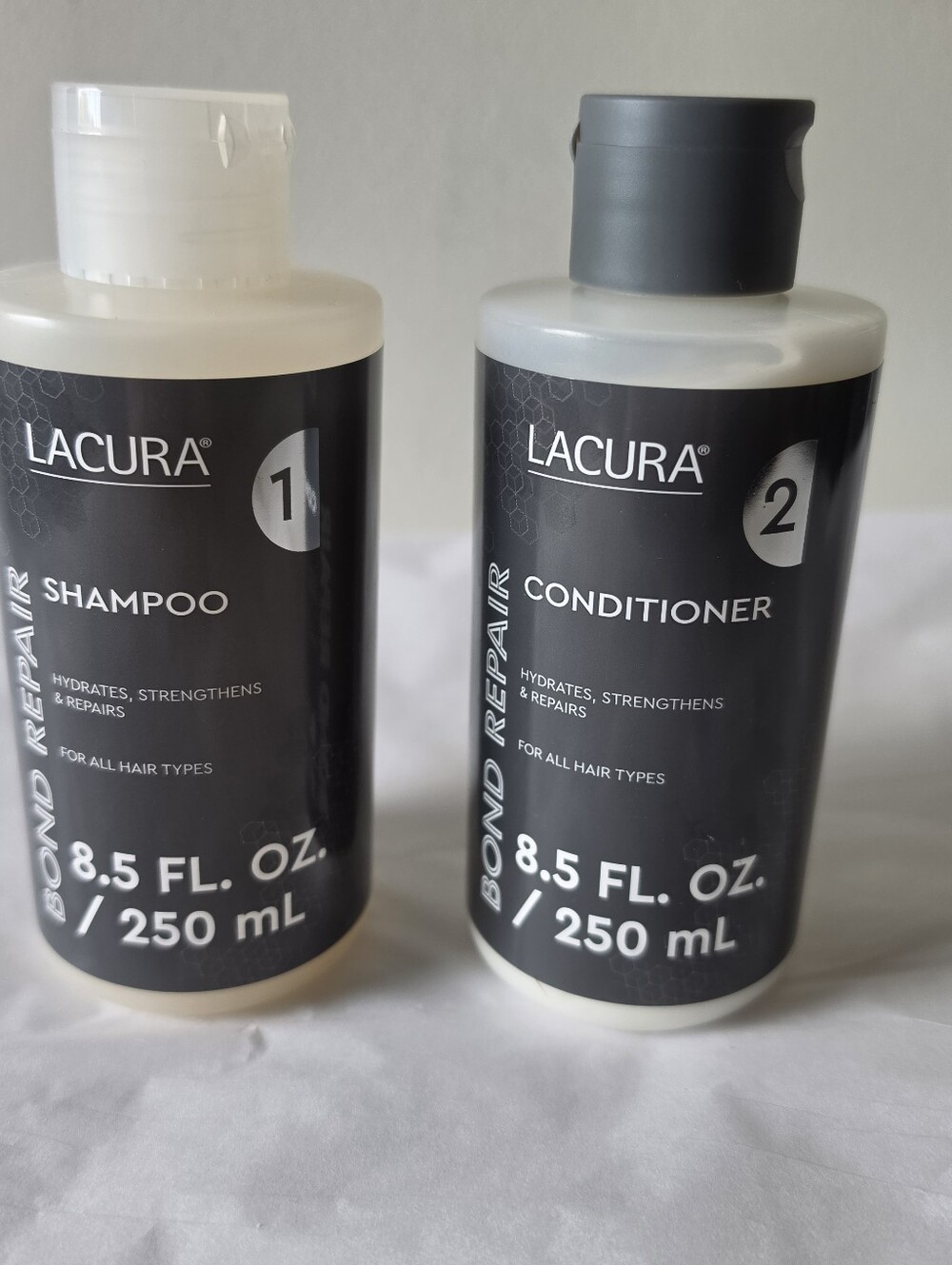 Lacura Bond Repair Shampoo & Conditioner Hydrates Strengthens 8.5 fl oz each New